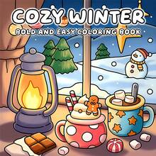 24 Seiten Fantasie Winter Malbuch im kühnen minimalistischen Stil - mit lebendigen Szenen aus dem Wintertierleben, stressabbauendes Skizzenbuch geeignet für Jugendliche und Erwachsene - perfektes Geschenk für Geburtstage, Feiertage und besondere Anlässe, ideales Malbuch für Mädchen.