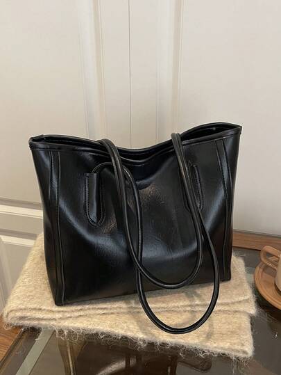 2025 New Vintage Large Capacity Women Tote Bag, High-End Versatile Korean Fashion Shoulder Bag For Commuting