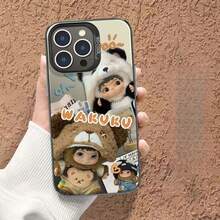 Trendy WAKUKU Cute Dolls  Case | Kawaii Cartoon Character Design - Unique Aesthetic Phone Cover for Cute Style Enthusiasts - Plateado - Ver 4
