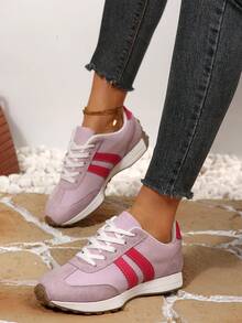 2025 New Pink Versatile Flat Sneakers, Casual Sports Shoes For Autumn/Winter - Pink - View 5