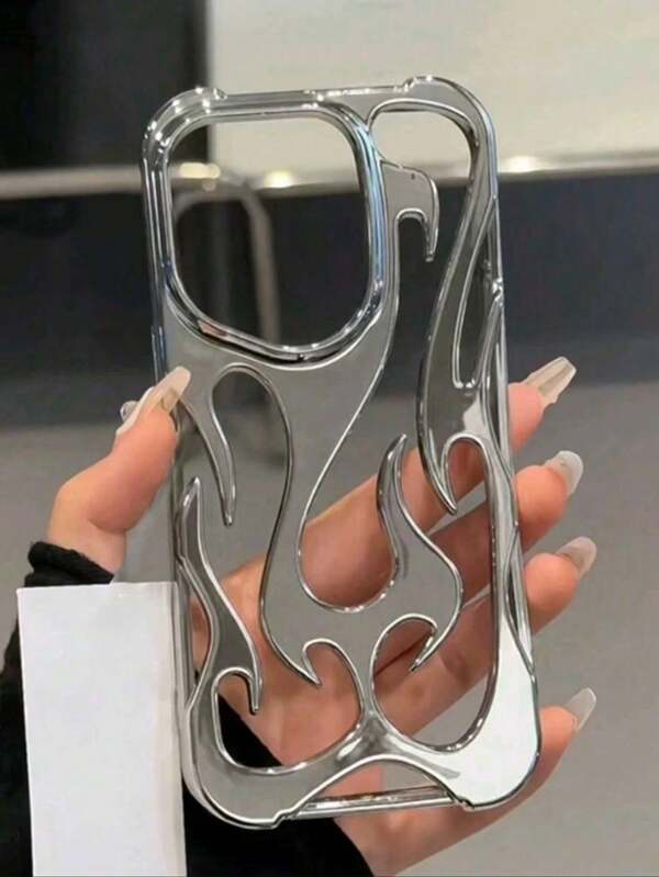 Fashionable New Hollow Flame Pattern Anti-Drop Electroplated Soft Phone Case Compatible With IPhone, Galaxy, IPhone 15 Pro Max, IPhone 16 Pro Max, IPhone 16 Pro, IPhone 14 Pro Max, IPhone 14 Pro, IPhone 13 Pro Max, IPhone 16, IPhone 11, IPhone 12, IPhone 13, IPhone 14, IPhone 15, A13, A14, A15, S22 Ultra, S23 Ultra, S24 Ultra, S25 Ultra, S22, S23, S24, S25, A16, A53, A54, A55 Waterproof Shockproof Scratch Resistant