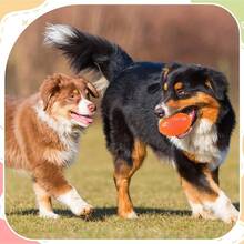 4.5 Inch Squeaky Tip Ball Dog Toy, Suitable For Medium To Large Dogs, Durable Chew Toy For Aggressive Chewers, Designed For Powerful Chewing Dogs - Large Spiked Squeaky Chew Ball, Combines Dental Training And Fetch Game, Ideal For Puppy Teething And Large/Strong Chewing Dogs - Multicolor - View 6