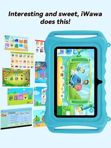 Qetupa Q8 Dual Handgrip Children's Tablet, 7-Inch Kids Tablet, Android 13/MTK6737 Quad-Core 1.3GHz/3GB RAM 32GB Storage/2.4G WiFi/Bluetooth/1024x600 IPS Display/GMS Services/Parental Control/3500mAh Battery/2MP+5MP Camera, With Shockproof Protective Case, For Education & Gaming (Adapter Not Included) - Blue - View 9