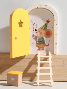 梦幻仙女老鼠城堡大门装饰摆件，生日礼物，可爱动物娃娃屋装饰，童话大门，感恩节圣诞节礼物，牙仙许愿门