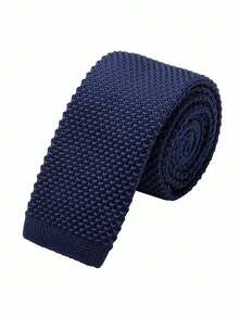 1pc Knitted Flat-Top Necktie, Suitable For Casual, Street, Party And Daily Wear - Multicolor - View 2