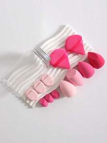 12pcs Makeup Sponge Set With Storage Tube, Multi-Functional Beauty Makeup Tools, Suitable For Blending BB Cream, Foundation, Powder, Concealer, Blush, Eyeshadow For All Skin Types, Expands When Wet, Latex-Free,Makeup,Cheap,Room Decor,Vanity,Travel,Bedroom,Makeup Accessories,Puff,Makeup Blender,Powder Puff,Makeup Sponge - 彩色 - 查看 8