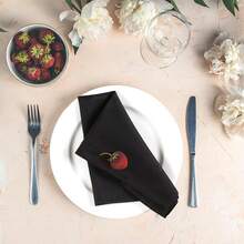 Set Of 12 Polyester Cloth Napkins 18x18 Inches - Washable Dinner Napkins With Hemmed Edges For Weddings, Than1ks 1giving, Hotel - Soft Durable Table Linen For Parties Or Everyday Use - Black,18inchx18inch(Setof12),Black - Black - 查看 5