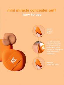 Real Techniques Mini Miracle Concealer Puff 6-Pack,Cheap,Stocking Stuffers,Makeup,Makeup Tools,Cheap Stuff,Gifts,Gifts For Women,Christmas Gifts - Orange - View 5