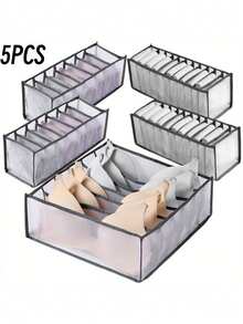 1/3件套内衣分隔收纳盒，袜子内衣整理盒，抽屉式衣物收纳盒，牛仔裤，裙子，家居收纳，白色T恤，黑色裤子，女士冬装，连衣裙，女士冬装，优雅女士连衣裙，女士白色衬衫，长袖，女士白色连体裤，女士春装，女士春装，春季，春装，简约风，夏季上衣