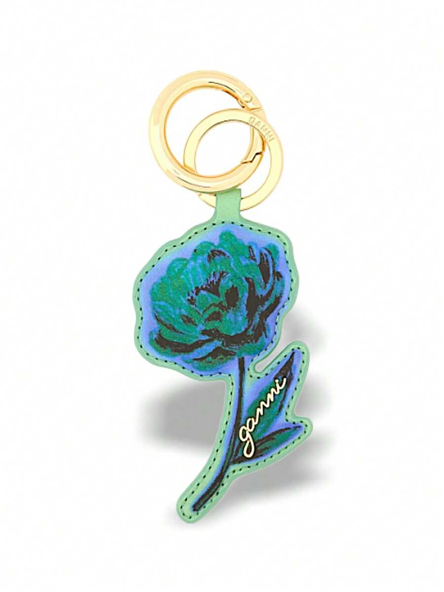 GANNI Flower Keyring Decoration Solid Versatile Outdoor Daily Women Green/Blue A6829-368 - Green/Blue - View 1