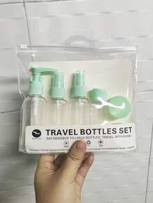 旅行洗漱包套装，包含化妆品、洗发水、沐浴露、便携式护肤品、护手霜、可填充喷雾乳液瓶 - 彩色 - 查看 14