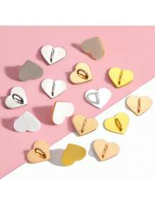 5个光滑金属心形不干胶贴纸，20毫米，DIY珠宝及配件，V1032 - 愛心貼扣 - 查看 3
