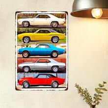 1PC 2D Flat Rustic Metal Sign Classic Muscle Car Style Slogan  Camaro Car Print Decorative Sign Metal Wall Art Decor Humorous Retro Tin Sign Wall Art Decor, Wall Decor For BedroomGarage Kitchen Garden Decor, Home Decor Gift Ideas - 彩色 - 查看 4