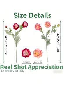 Artificial Peonies 6pcs Ranunculus Silk Flowers 18Heads Pink Flowers Combo Champagne Fake Flowers Floral Arrangements Wedding Decorations For Home Kitchen