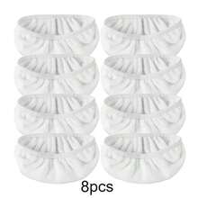 8-Piece Set Of Green, White, And Gray Flat Floor Small Mop Cloth, Light And Thin Mop Replacement Pad, , High Water Absorption, Suitable For Both Dry And Wet Cleaning Methods, Durable,Very Suitable For Home Cleaning - 白色 - 查看 12
