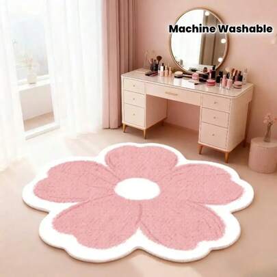 1 pieza Alfombra de piso con estampado floral rosa para el Día de San Valentín, decoración de dormitorio, alfombra casual para el hogar, alfombra decorativa, alfombra pequeña, alfombra, decoración del hogar, alfombra de sala de estar, alfombra pequeña de sala de estar, alfombra de dormitorio, decoración del hogar de sala de estar, alfombra de exterior, alfombra esponjosa, alfombra mullida, alfombra de otoño/invierno, gruesa/esponjosa, alfombra lavable