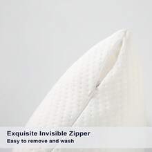 二合一可调节PE软管颈枕，可拆卸，高度可调节，适合侧睡和俯卧，附赠额外填充物 - 白色 - 查看 9