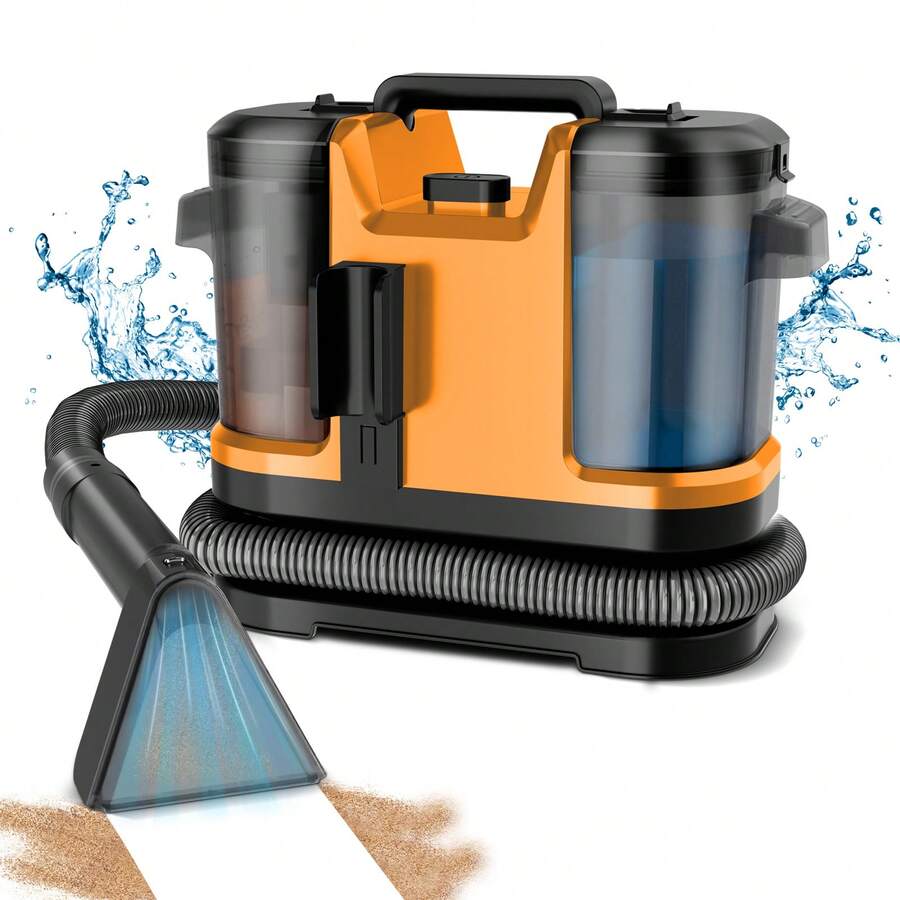Carpet Cleaner,  18Kpa Powerful Suction Spot Cleaner Machine, Portable Spot And Stain Cleaner, Easy Move With Handle, Deep Cleaning Machine For Couch, Stairs, Car And Pet Messes, Orange - US A Type Plug(110-127V) - View 1