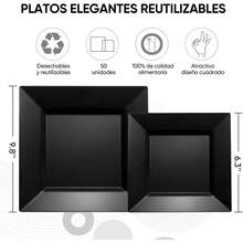 Wedding Disposable Tableware - Black - View 10