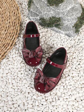 1 par de zapatos casuales tipo Mary Jane con y diseño floral dulce para niñas, adecuados para todas las estaciones