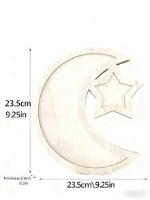 Moon & Star Wooden Tray - Versatile, Essential For Decoration And Food Serving, Suitable For Various Occasions - Ideal For Home Gatherings, Celebrations, And Daily Dining - Sturdy Wooden Structure For Holding Fruits, Desserts, Etc. - Multicolor - View 5
