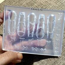 1个高透明度3D裙子硅胶模具 - 花卉蕾丝和蝴蝶图案DIY工艺模具，适用于树脂饰品、手机壳装饰、美甲 - 优雅长方形设计