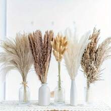 52 Pcs Artificial Pampas Grass Rattan Bouquet - Versatile For Wedding Decor, Romantic Centerpieces & Stylish Home Accents - Naturally Inspired Generaling Fit Rattan Flowers For Timeless Elegance
