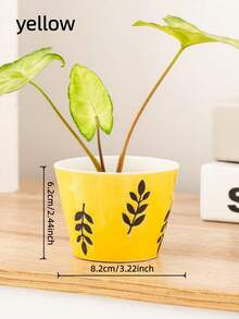 1 قطعة أصيص سيراميك، أصيص زهور نباتات صغيرة للاستخدام الخارجي، مناسب للغرفة المعيشية، المدخل، الديكور، ترتيب الزهور، ديكور الحديقة، ديكور المنزل، ديكور غرفة العودة إلى المدرسة، مزهرية، إكسسوارات زجاجية، أصيص نباتات صغيرة، أصيص نبات صغير، أصيص زهور إبداعي، أصيص جميل، ديكور منزلي داخلي وخارجي، الشرفة - متعدد الألوان - مشاهدة 4
