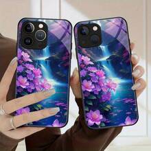Funda de teléfono moderna y deslumbrante con cubierta trasera de vidrio, adecuada para  15 Pro Max, 15 Plus,  14 Pro Max, 14 Plus, 13 Pro Max, 12 Pro Max, 11 Pro Max. - Colores mixtos - Ver 2