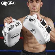 GINGPAI Professional Muay Thai Kick Pad, Thick Punching Bag, MMA Boxing Curved Hand Target Training Equipment, Leg Pad For Kickboxing Taekwondo - Multicolor - View 12