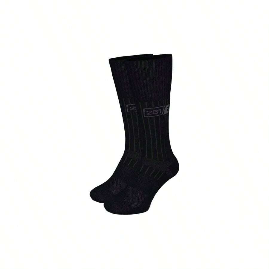 Boot Socks - Tactical Trekking Hiking - Outdoor Athletic Sport Black - Small + Black 2 Pairs - View 1