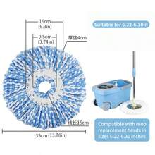 16cm/6.30in Universal Household Hands-Free Thick Rotatable Mop Head Replacement Accessory - Multicolor - View 2