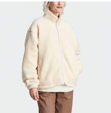 New Women's Adidas Plush Warm Sports Jacket - Champagne - View 3