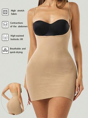 Dam Rumplyftande Magkontroll Rygglös Bodysuit Shapewear Bantningsklänning
