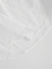 女士加大衬衫纯色日常休闲长袖主教袖衬衫领常规上衣日常拼布纽扣