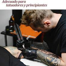 Maquina para Tattoos Kit Completo, Kit para Tattoos Profesional para Tattoos, Tattoo Kit con Piel sintética para práctica, Agujas de cartucho, Frascos pequeños de tinta para tatuar, Kit Completo De Pistola De Tatuaje Para Principiantes, Máquina De Tatuaje Profesional - Negro - Ver 5