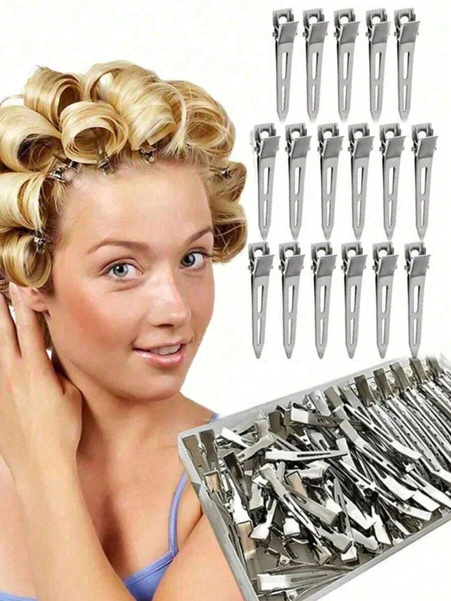 专业女士沙龙固定发夹 6cm 卷发金属发夹 发根蓬松发夹 DIY 工具 发饰 家居浴室装饰 夏季 - 彩色 - 查看 1