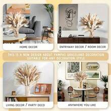 52 Pcs Pampas Grass Rattan Bouquet - Versatile For Wedding Decor, Romantic Centerpieces & Stylish Home Accents - Naturally Inspired Generaling Fit Rattan Flowers For Timeless Elegance - Multicolor - View 8