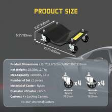 Mobile Work Bench/Resting Board - 黑色 - 查看 3