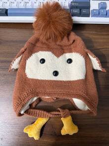 1 chiếc mũ len bảo vệ tai hình chim cánh cụt dễ thương, mũ len bịt tai ấm áp và đáng yêu cho trẻ sơ sinh và trẻ em, thích hợp cho mùa thu/đông, unisex, trang phục ngoài trời, phụ kiện cho bé, trẻ em Giáng sinh, mũ trẻ sơ sinh, mũ bé gái, sản phẩm cho trẻ em, mũ trẻ mới biết đi kiểu mới, mũ mùa đông, mũ trẻ em, mũ bé gái, mũ bé trai - Mũ len - Bảo vệ tai Penguin - Xem 11