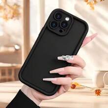 Adecuado para iPhone 1615 ProMax14 Plus13 Pro1211, nueva funda de teléfono de diseño creativo de silicona líquida TPU con orificios finos y carcasa suave, esta funda de teléfono ofrece buena protección y patrones modernos y novedosos, convirtiéndola en tu primera opción para fundas de teléfono. - Negro - Ver 2