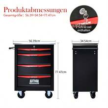 Double Door Clapboardl Multifunctional Tool Trolley - Black & Red (BLAK&RED) - Multicolor 2 - View 5