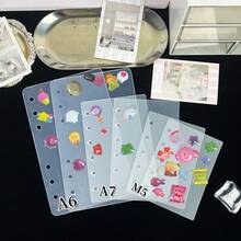 5/10/15片/袋 A6/A7/M5 活页分隔页，A6/A7/M5 活页夹，贴纸笔记本活页，卡通贴纸书，PP材质，活页笔记本分隔页，适用于DIY贴纸书，学生返校用品，办公用品等。 - 無色 - 查看 6