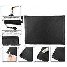 1832 Fireproof Money Bag Waterproof  Cash Box Document Envelope File Pouch - Black - View 6