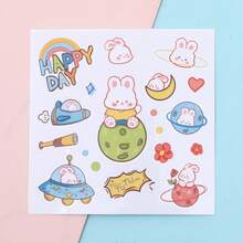 10张/4张/2张卡通兔子和熊贴纸，防水透明水杯/杯子贴纸，可爱贴纸，适合剪贴簿 - 大肚杯貼紙 - 查看 9