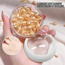 28pcs/Bottle Vitamin C Moisturizing Essence Capsules, Tightens Skin, Hydrates And Moisturizes, Natural Ingredients - Gently Nourishes Skin, Essence Capsules, Face Cream, Suitable For All Skin Types Including Sensitive Skin. - Gold - View 3