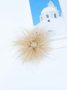 1pc Luxury Retro Faux Ostrich Feather Flower Brooch, Classic Accessory For Party, Wedding, Daily Wear - Feather Flower - View 18