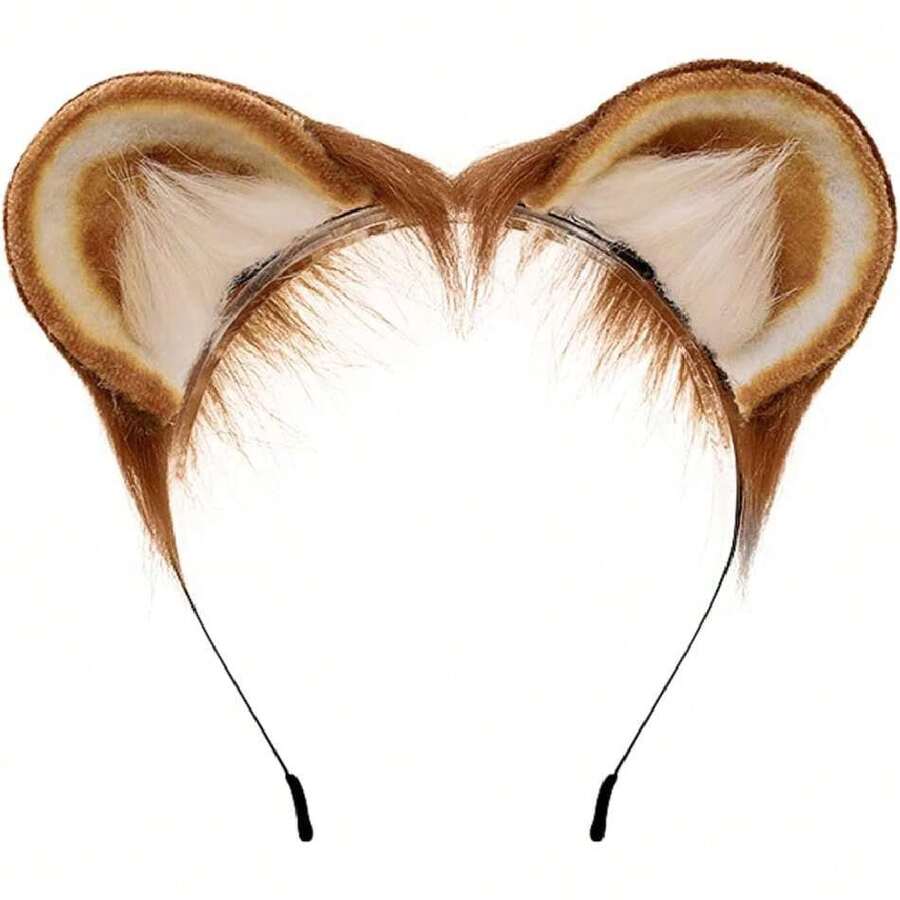 Cosplay Fox Wolf Bear Cat Dog Ears Headband Hairband Hair Hoop Clips,30217972 - 棕色 - 查看 1