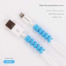 2pcs Spiral Data Cable Protective Case Silicone, Suitable For Original Charging Cables Of Apple And Android Phones, Preventing Breakage.
