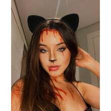 Black Cat Ear Headband Halloween Cat Ears Headband For Women Cute  Ears Furry Cat Ears Headbands For Adults,30214256 - 黑色 - 查看 6